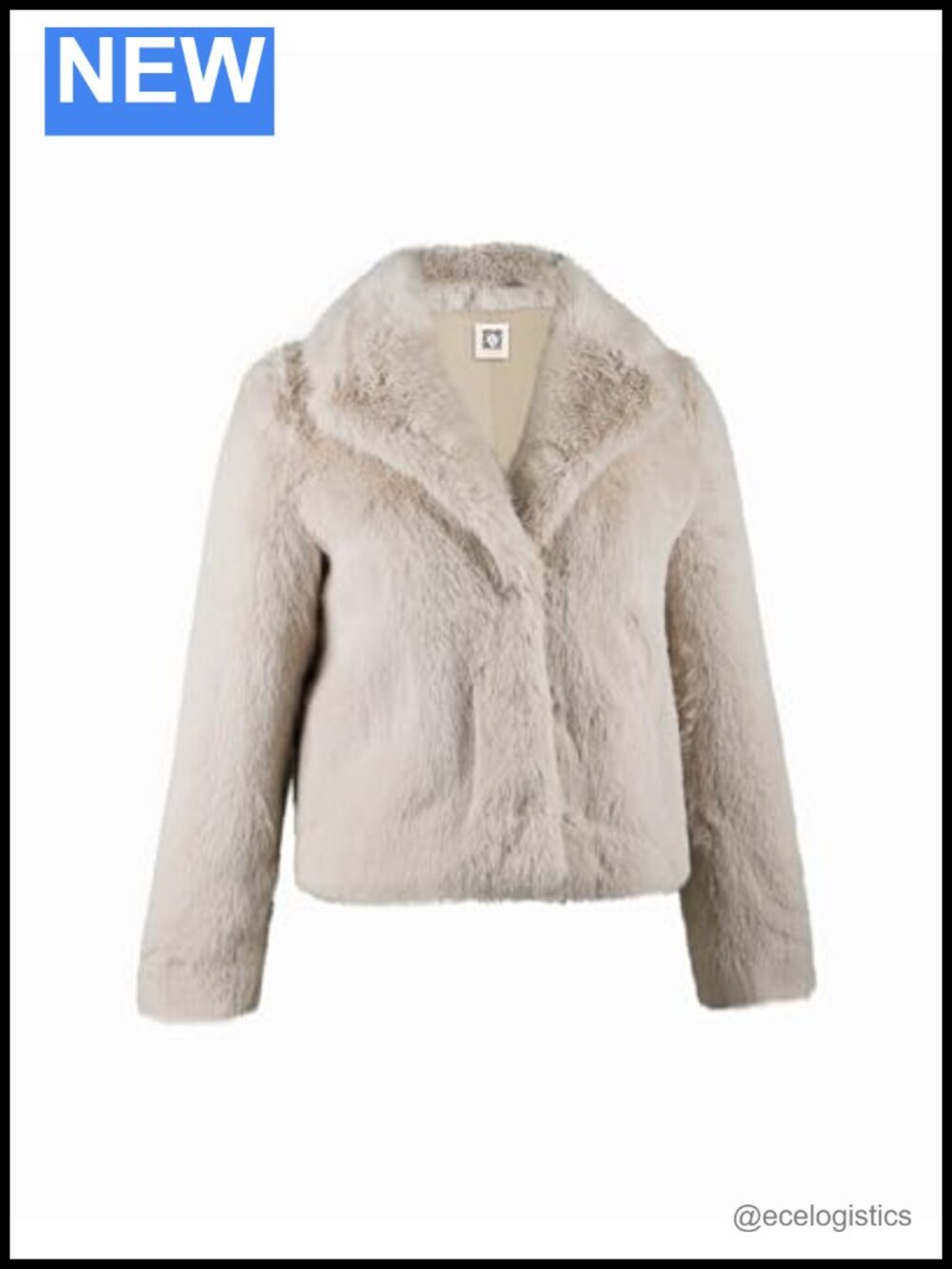 Anne Klein Cropped Faux Fur Blazer Long Sleeve Button Front